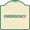 Signmission Designer Series Sign-Emergency, Tan & Green Heavy-Gauge Aluminum Sign, 18" x 18", TG-1818-24107 A-DES-TG-1818-24107 - alternate 1